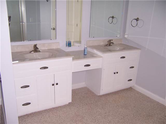 Cultured marble countertops with integral sinks